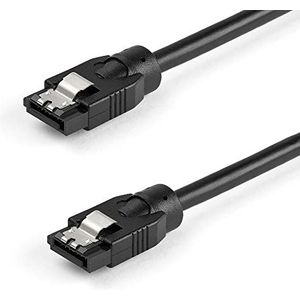 StarTech.com 24 inch (60cm) ronde SATA-kabel - vergrendelende connectoren - 6 Gbs SATA datakabel - SATA harde schijf voedingskabel - zwart (SATRD60CM)