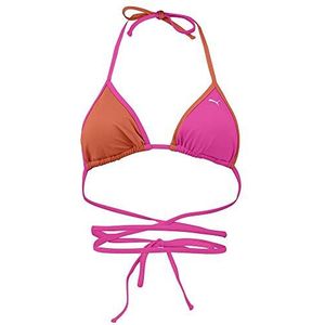 PUMA Dames Wrap Triangle Bikini Top, roze/chili, XL, roze/chili, XL