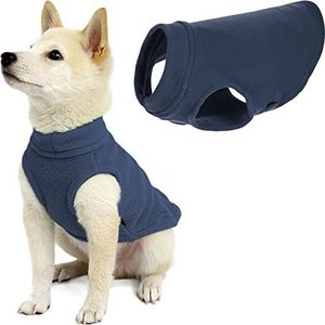 Gooby - Stretch Fleece Vest Trui Fleece Vest Jas Jumper voor Honden Indigo Blauw S