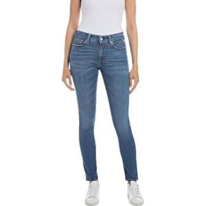 Replay Dames Jeans Luzien Skinny-Fit met Power Stretch, 009, medium blue., 24W x 32L