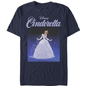 Disney Unisex Assepoester Square Cindy Organic T-shirt met korte mouwen, donkerblauw, M