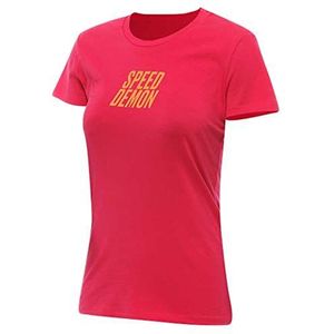 DAINESE - Speed Demon Veloce T-shirt Wmn, casual T-shirt met ronde hals, van katoen, met logo, dames, lichtroze, XXXL, Helder Roze, 3XL