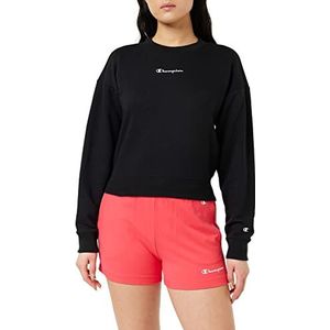 Champion Legacy American Classics Powerblend Terry Small Logo Crop Boxy Crewneck Sweatshirt Dames, Zwart, XL
