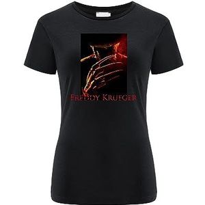 ERT GROUP Origineel en officieel gelicentieerd zwart horror T-shirt voor dames, Nightmare of ELM Street 005, eenzijdige print, maat M, Nightmare Of Elm Street 005 Zwart, M