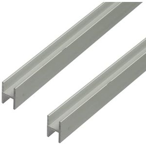 Alberts 499198 H-profiel | speciaal voor 19 mm dikke spaanplaat | aluminium, zilverkleurig geanodiseerd | 1000 x 22 x 30 mm | set van 2