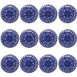 Ajuny Keramische knoppen voor badkamerkasten keuken kast dressoir laden blauw aardewerk ontwerp set van 12