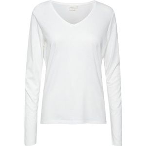 Cream - Naia - T-shirt - Wit - Slanke Pasvorm - Lange Mouw