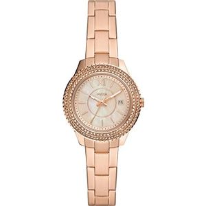 Fossil Stella Roségoudkleurig Roestvrijstalen Horloge met Drie Wijzers en Datum