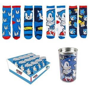 Sonic the Hedgehog - Sokken in Spaarpot - 4 Paar Sokken - Jongens en Meisjes