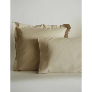 Sancarlos Kussensloop, tweekleurig, steengrijs, 100% percale katoen, vierkant, 60 x 60 cm