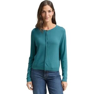 TOM TAILOR Cardigan gebreide jas voor dames, 31666 - Tropical Teal, L