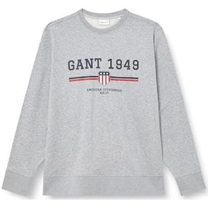 Graphic C-Neck Sweat, gemengd grijs, XL