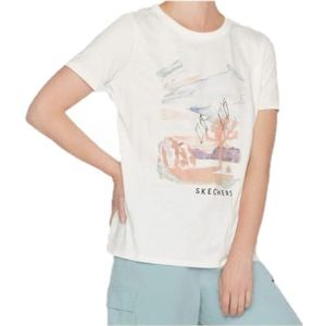 Skechers Dames Airbrush TEE T-Shirt, Sneeuwwit, Klein, Sneeuwwitje, S
