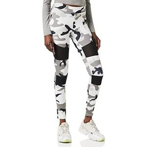 Urban Classics Camo Tech Mesh leggings voor dames, sportbroek voor dames, in camouflage-look, verkrijgbaar in vele kleurvarianten, maten XS - 5XL, Snowcamo, 3XL