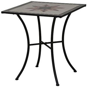 Siena Garden 875352 tafel Stella, 64x64x71cm, frame: staal, gepoedercoat in mat zwart, oppervlak: mozaïek, tafelblad: keramiek