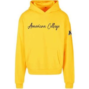 AMERICAN COLLEGE USA Sweatshirt met capuchon voor heren, Geel, M