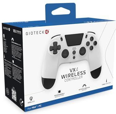 Gioteck - VX4 Premium Bluetooth Wireless Controller - Wit - PS4