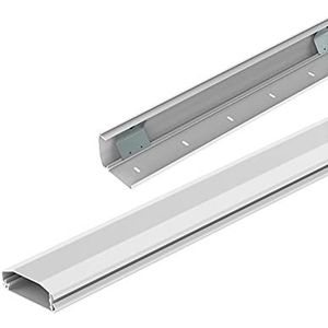conecto Kabelgoot van aluminium voor lijmen of schroeven incl. 3M plakband, 50 cm, breedte: 6 cm, wit