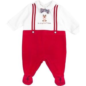 Chicco Kerstrompertje van chenille met voetopening op de rug voor jongens, middenrood, 3 Maanden