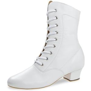 Diamant Garde danslaarzen voor dames 208-334-033-Y - glad leer wit - 190 mm schacht - 3,7 cm blokhak - VarioSpin zool - Made in Germany, wit, 33.5 EU