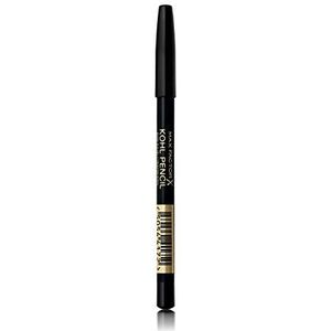 Max Factor Kohl Pencil Eyeliner, 20 zwart, gemakkelijk te mengen formule, perfect voor smokey eyes make-up, 4 g