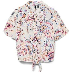 VERO MODA Dames Vmmenny Tie Ss Shirt WVN Ga, cloud dancer, L