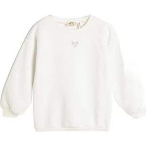 Koton Sweatshirt met lange mouwen voor meisjes, ronde hals, applicatie, geborstelde binnenkant, ecru(010), 5-6 jaar