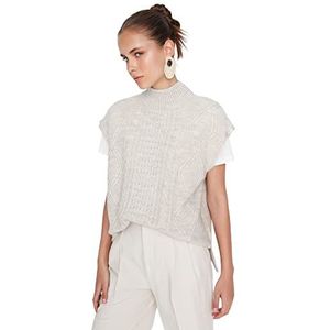 TRENDYOL Dames Fisherman Collar Knitwear Sweater, Stone, S, stone, S