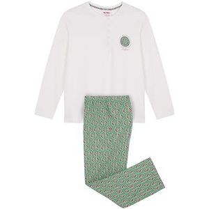 Women'secret Lange damespyjama Very Merry Green, Wit, XS