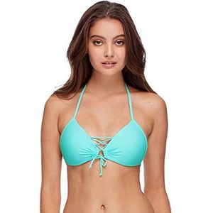 Body Glove Women's Standard Smoothies Baby Love Solid Molded Cup Push Up Triangle Bikini Top Swimsuit, Sea Mist, X-Large