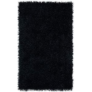 SAFAVIEH Shag Collection New Orleans Shag Collection, hoogpolig tapijt, zwart en zwart, 61 x 91 cm