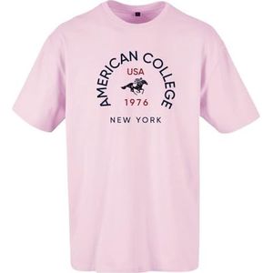 American College T-shirt met korte mouwen, roze, dames, maat M, model AC1, 100% katoen, Roze, M