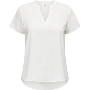 ONLY - ONLELITE LIFE - Top - Cloud Dancer - V-Hals, Korte Mouwen, Regular Fit