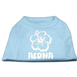 Mirage Aloha Flower zeefdruk-overhemd, maat XXL, babyblauw