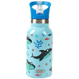 IDRINK® - Revolutionaire thermosfles Kids Shark, 2 wanden, roestvrijstalen fles capaciteit 350 ml Kids (Shark)