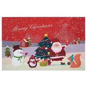 Deurmat Merry Christmas - rood 45x70 cm