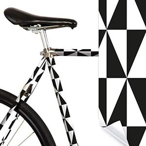 MOOXIBIKE Unisex – volwassenen fietsfolie met patroon voor racefiets, zwart, 2 x 150 x 13 cm