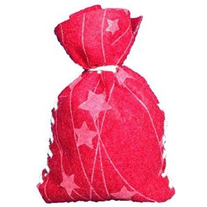 Petra's knutsel-News 24 x zakje voor adventskalender in rood sterrenvilt incl. op maat gemaakte viltonderdelen, band, naald en instructies naaiset, Fliz, 25 x 18 x 5 cm