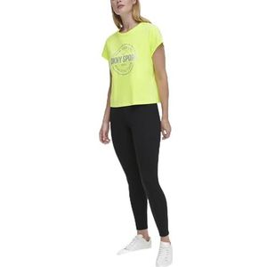 DKNY Dames Metallic Athletic Mesh T-Shirt, Zest., XXS