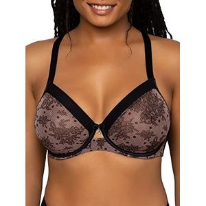 Curvy Couture Women’s Sexy Sheer Mesh Plus Size Full Coverage Bra, Chantilly, 44G