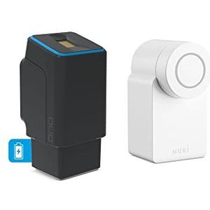 EKEY UNO 200324 oplaadbare vingerafdrukscanner zwart, draadloos inclusief Nuki Smart Lock (4e generatie) wit - vingerafdrukscanner voor alle standaard deuren