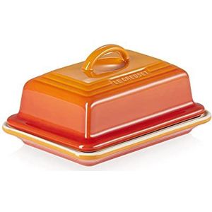 LE CREUSET Botervloot van aardewerk, 900 gram, 17 x 12, oranjerood