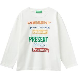 United Colors of Benetton T-shirt voor kinderen en jongens, melkwit 074, 1 jaar