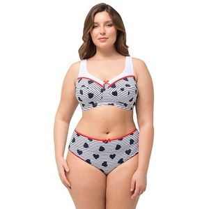 ULLA POPKEN Steunbeha zonder beugel met hartjes/strepen en cup C-D 826222, nachtblauw, 8C