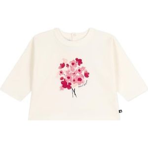 Petit Bateau Baby T-shirt van katoen met lange mouwen, kattenmotief, Milk, 3 Maanden