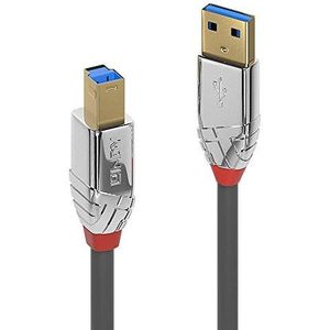LINDY 36663 3 m USB 3.0 type A aan B kabel, Cromo Line antraciet