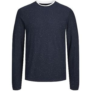 JACK & JONES Jortwinn Knit Crew Neck Noos gebreide trui voor heren, Totaal Eclipse/Detail: w. Neps, M