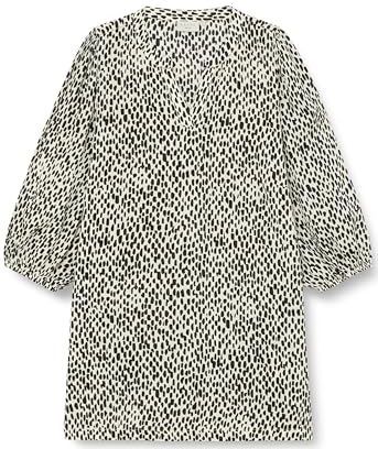 Kaffe - Curve Tuniek - Turtledove/Black Graphic Dot - Elastisch - Casual Pasvorm