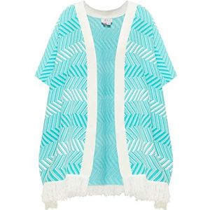 ESHA Gebreide poncho voor dames, aqua wit, M/L