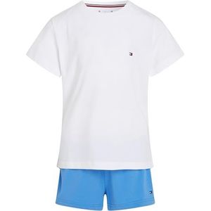 Tommy Hilfiger Ss Short Pj Set Basics Wit/Blauw Spell voor meisjes 12-14 jaar, Wit/Blauw Spell, 12-14 Years